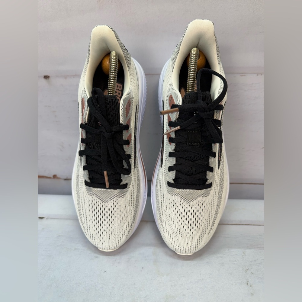 Brooks Ghost 17 Women’s 9.5 D Running Shoes White Black Rose Gold Cushioned NEW - Picture 12 of 14